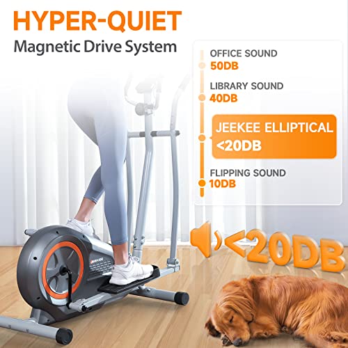 JEEKEE Home Elliptical with 16 Resistance Levels & LCD Monitor