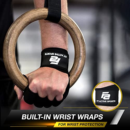 Fit Active Sports Weight Lifting Workout Gloves with Wrist Wraps