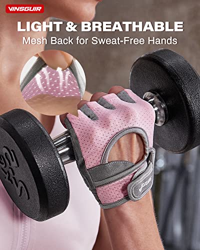 VINSGUIR Women's Breathable Workout Gloves with Excellent Grip