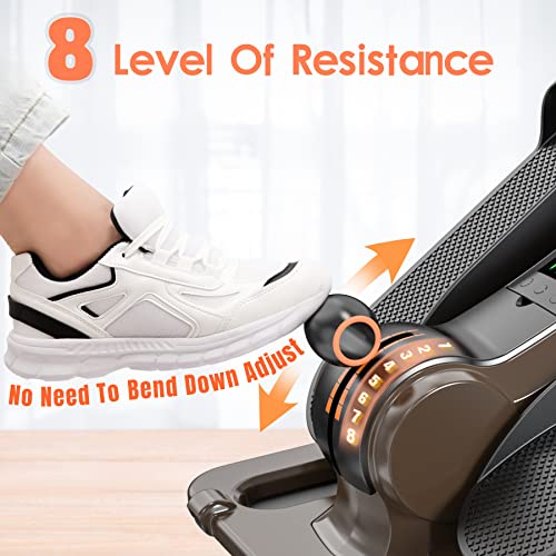 Niceday Under Desk Elliptical, Fully Assembled, Quiet Seated Elliptical, with 8 Adjustable Resistance&Bluetooth Foot Pedal Exerciser, Under Desk Bike Pedal, Exerciser for Seniors