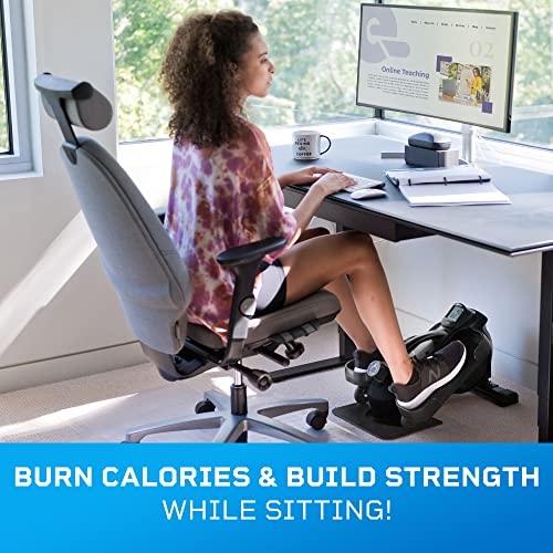 LifePro Under Desk Elliptical - Under Desk Pedal Exerciser to Strengthen Muscles and Build Cardiovascular Fitness - Stationary Desk Exercise Equipment with LCD Monitor for Leg Recovery and Therapy