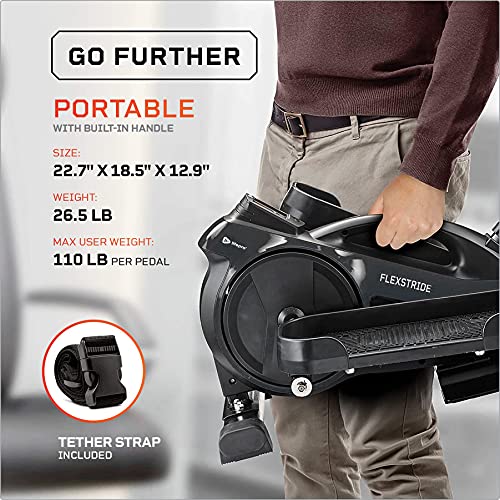 LifePro Under Desk Elliptical - Under Desk Pedal Exerciser to Strengthen Muscles and Build Cardiovascular Fitness - Stationary Desk Exercise Equipment with LCD Monitor for Leg Recovery and Therapy