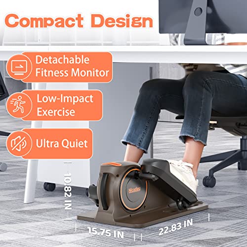 Niceday Under Desk Elliptical, Fully Assembled, Quiet Seated Elliptical, with 8 Adjustable Resistance&Bluetooth Foot Pedal Exerciser, Under Desk Bike Pedal, Exerciser for Seniors