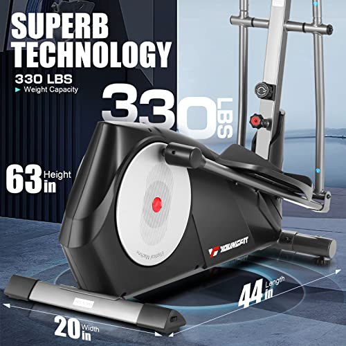 YOUNGFIT Foldable Elliptical Machine, 22 Resistance Levels