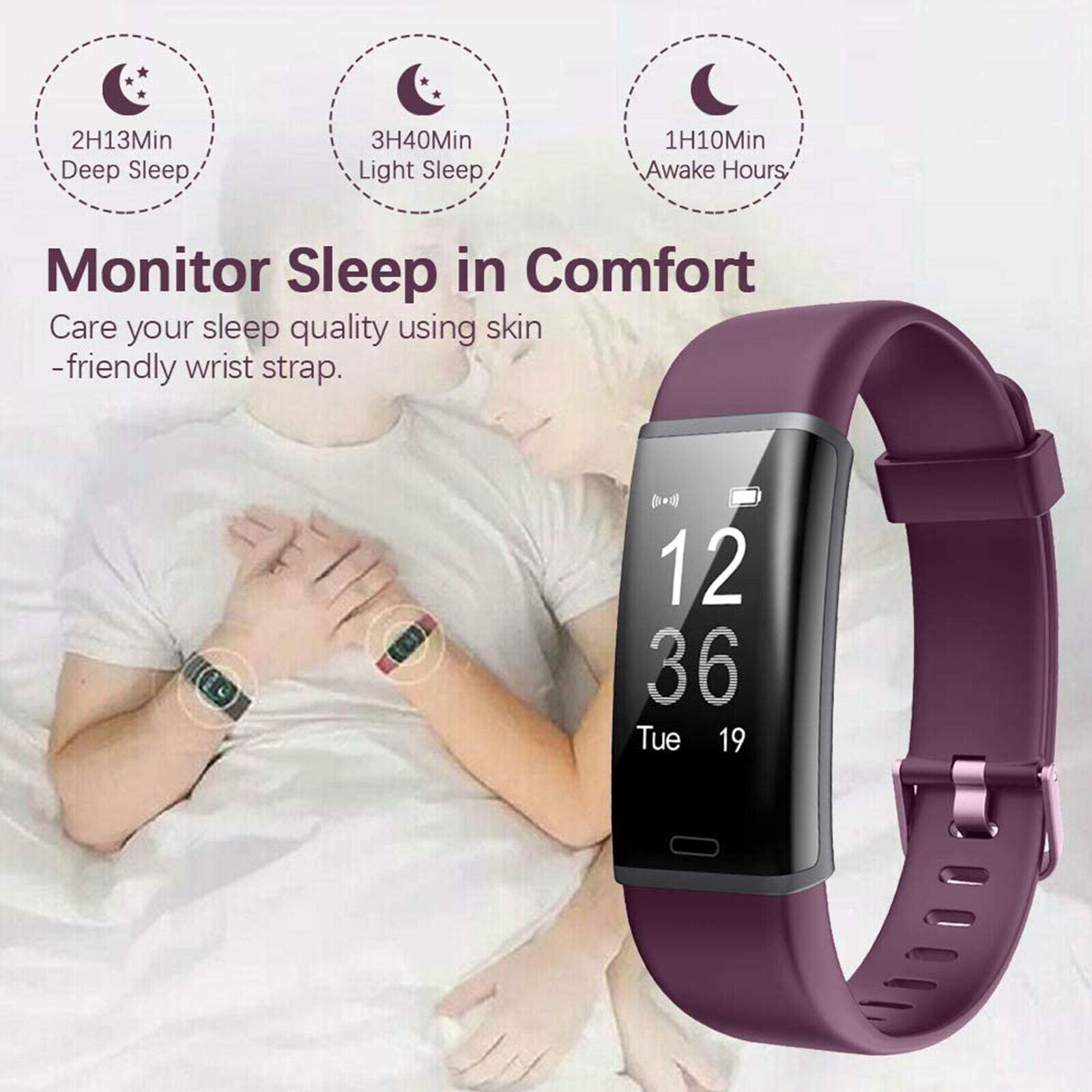 Smart Fitness Watch with Heart Rate and BP Tracker