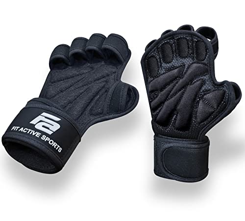 Fit Active Sports Weight Lifting Workout Gloves with Wrist Wraps
