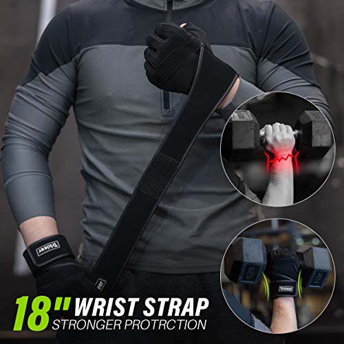 Men's Trideer Padded Workout Gloves: Full Palm Protection