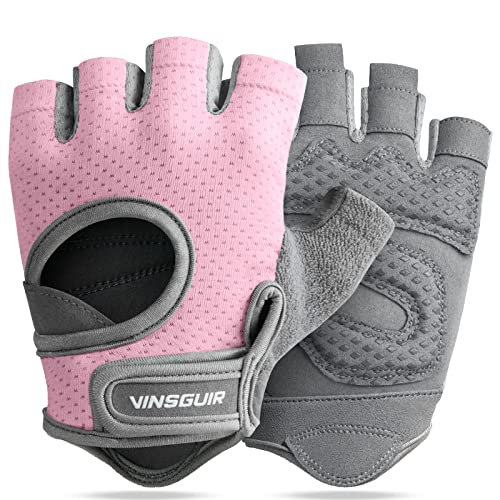 VINSGUIR Women's Breathable Workout Gloves with Excellent Grip