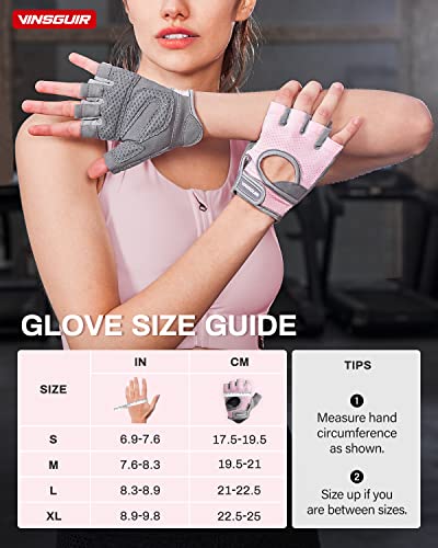 VINSGUIR Women's Breathable Workout Gloves with Excellent Grip