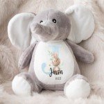 Personalized Elephant Soft Toy - Custom Name Teddy