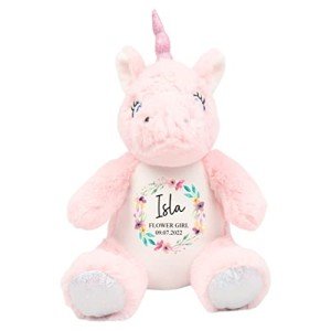 Personalized Unicorn Soft Toy for Flower Girl