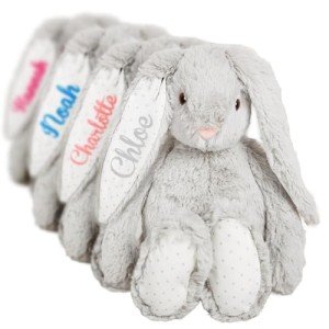 Personalized Grey Teddy Bear Bunny - Perfect Gift
