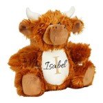 Personalized Highland Cow Plush Teddy with Name