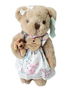 Custom Teddy Bear in Pink Unicorn Dress