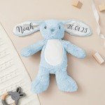 Personalized Blue Bunny Teddy Bear Gift for Babies