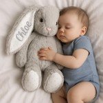 Personalized Grey Teddy Bear Bunny - Perfect Gift