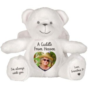 Custom Memorial Teddy Bear with Photo & Text