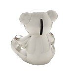 Engraved Silver-Plated Teddy Bear Bank Gift