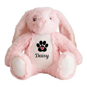 Custom Personalized Bunny Dog Toy - Pink Teddy