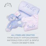 Personalized Baby Boy Gifts: Blanket, Bodysuit & Bear