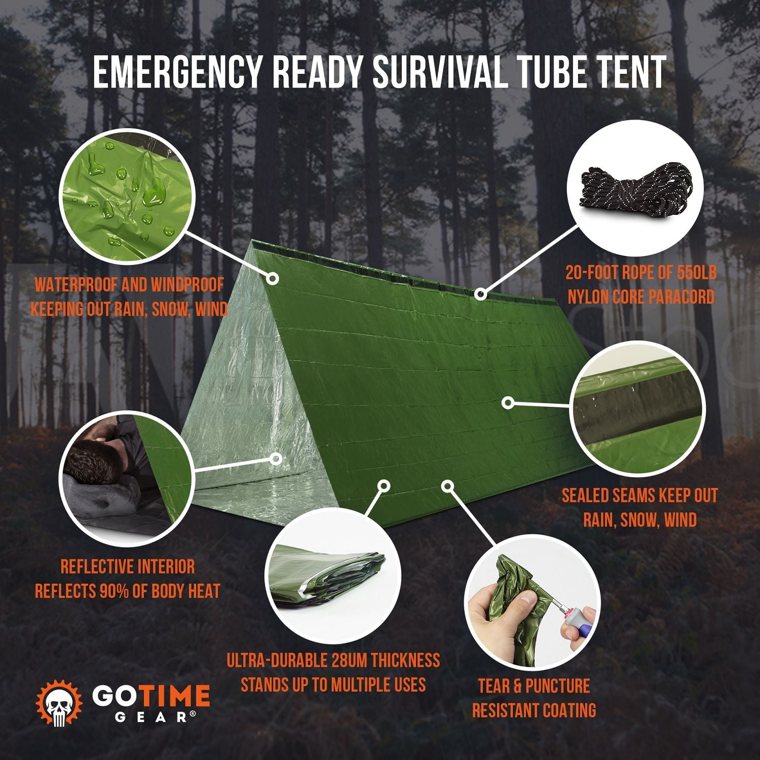 Emergency 2-Person Bivy Shelter with Accessories