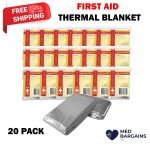 Emergency Mylar Thermal Blankets - 20 Pack, 54” x 84”