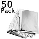 50 Pack Thermal Emergency Mylar Blankets - 52" x 82