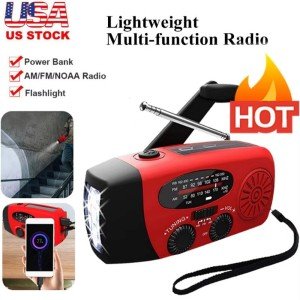 Portable Waterproof Emergency Hand Crank Radio with Flashlight
