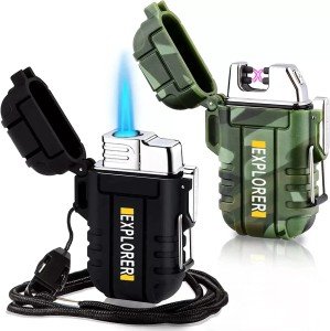 2 Pack Waterproof Windproof Lighters for Survival