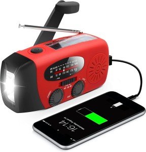 Hand Crank Solar Radio with USB Charger and Flashlight