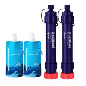 Portable Water Filter Straw and Pouches Combo