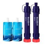 Portable Water Filter Straw and Pouches Combo