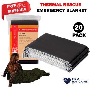 Emergency Mylar Blankets - 20 Pack (52" x 84")