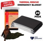Emergency Mylar Blankets - 20 Pack (52" x 84")