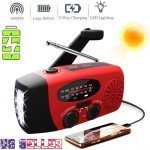 Solar Hand Crank Power Bank with Flashlight