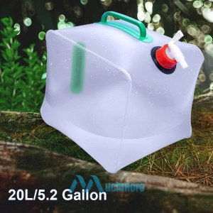 Collapsible Water Container with Spigot - 2.6 to 5.2 Gallons