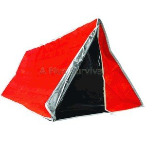 Orange & Silver Mylar Emergency Solar Tube Tent