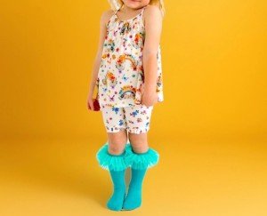 Rainbow Print Bamboo Butterfly Shorts Set