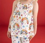 Rainbow Print Bamboo Butterfly Shorts Set