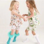 Rainbow Print Bamboo Butterfly Shorts Set