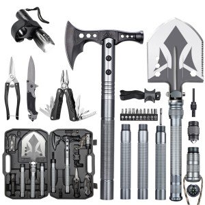 Folding Tactical Shovel and Hatchet Combo