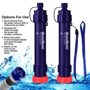 Portable Water Filter Straw - 2 Pack