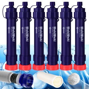6-Pack Personal Water Filter Straws for Survival