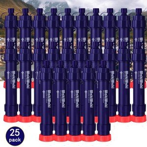 Personal Water Filter Straw – 25-Pack Survival Purifier