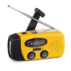Compact Solar Emergency Weather Radio with Hand Crank