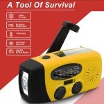 Compact Solar Emergency Weather Radio with Hand Crank