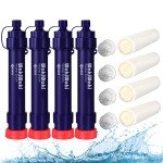 4 Pack 5000L Water Filter Straws with Replacements