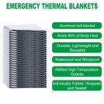 Emergency Mylar Thermal Blankets for Survival 84"x52