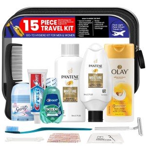 Travel Size Toiletry Kit - 15pc TSA Approved