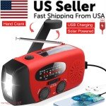 Emergency Crank Solar Radio with Power Bank & Flashlight